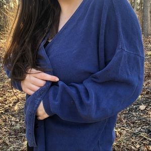Vintage Well Worn Blue 90s Grunge Cardigan